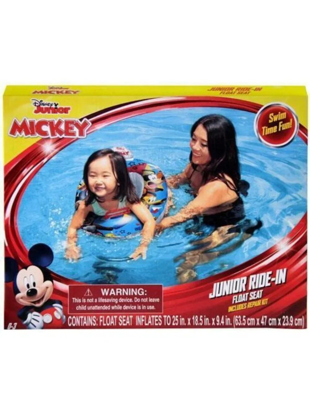 Disney Junior Ride in Float Seat Mickey Mouse Themed New in Box plus Repair Kit